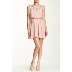 Lush Lattice Detail Sleeveless Dress Size S Small NWT Blush